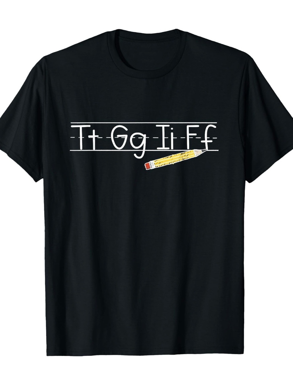 Black Graphic Pencil & Handwriting Tee